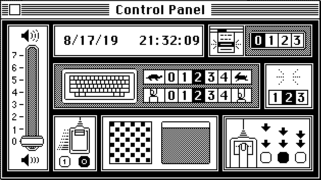 Mac OS System 1 Control Panel (1984)